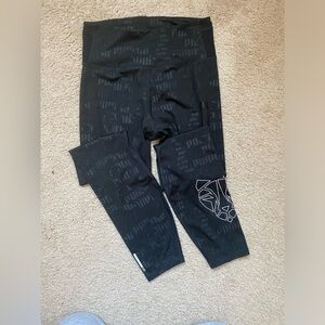 Puma women Black Leggings with big logo - US S